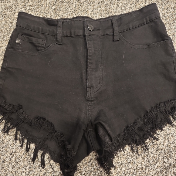 KanCan Pants - EUC KanCan Black Denim Cut Off Jean Shorts Size 28